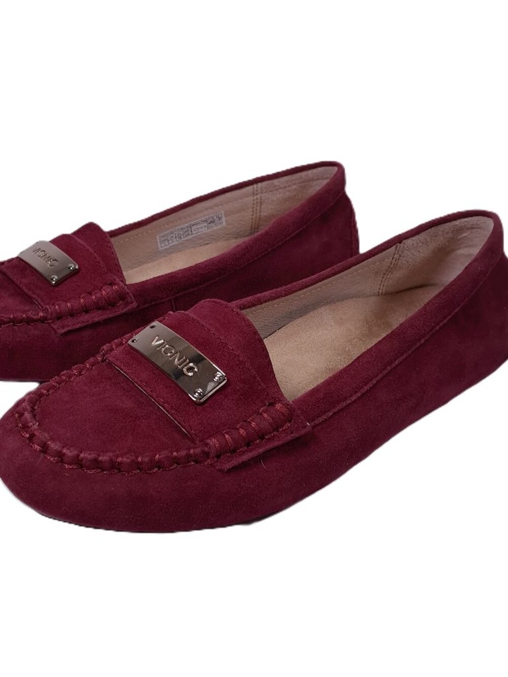 Vionic 456 Sydney Loafers Women 7 Dark Red Suede Leather Slip On Moc TVW4105